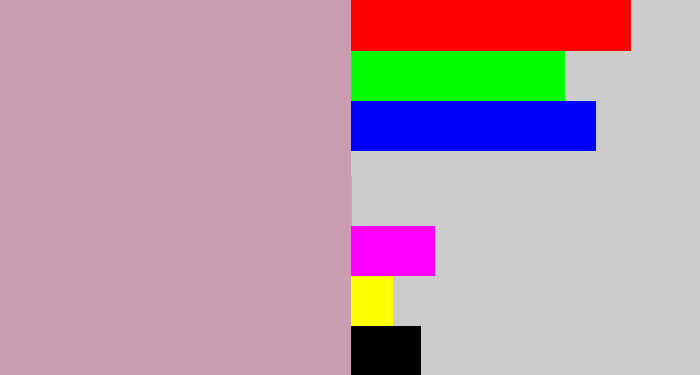 Hex color #cb9bb2 - pinkish grey