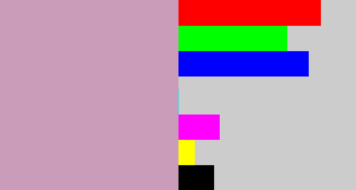 Hex color #cb9cb9 - pinkish grey