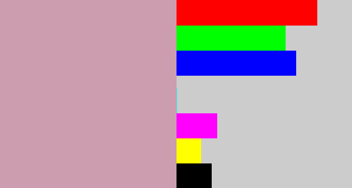 Hex color #cb9dae - pinkish grey