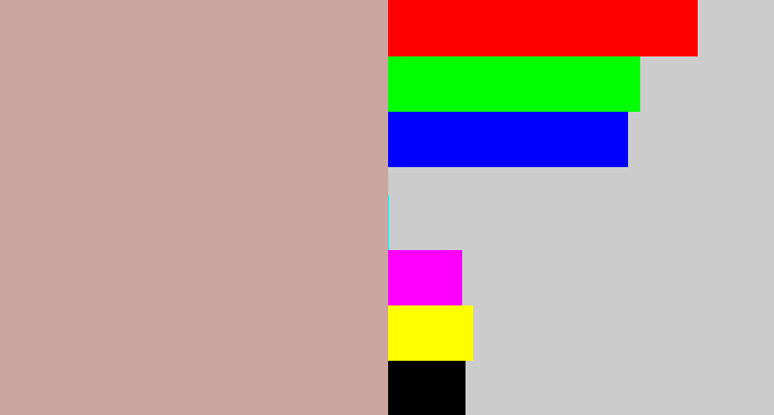 Hex color #cba59f - pinkish grey
