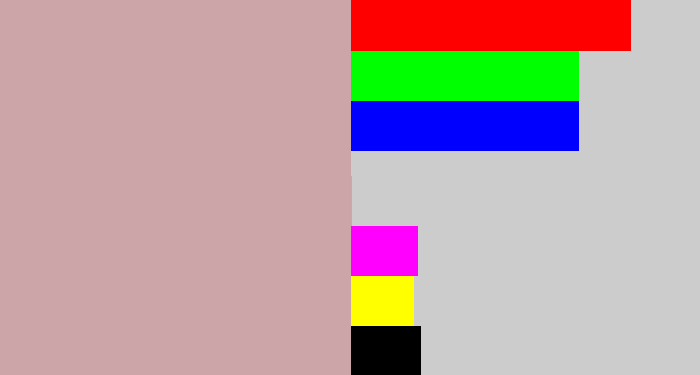 Hex color #cba5a7 - pinkish grey