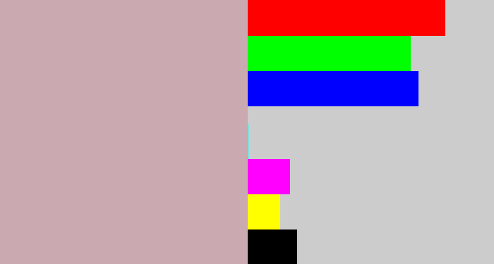 Hex color #cba9b1 - pinkish grey