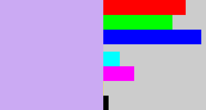Hex color #cbaaf3 - pale violet