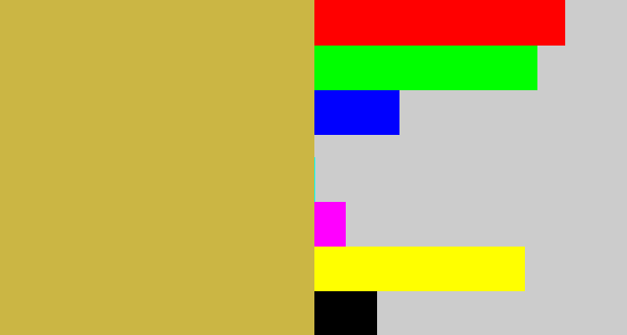 Hex color #cbb644 - desert