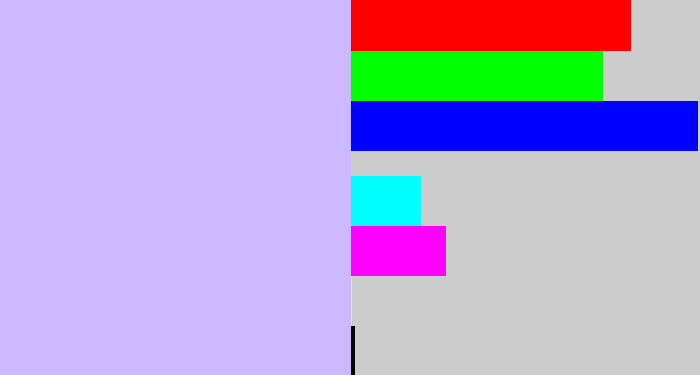 Hex color #cbb8fd - pale violet
