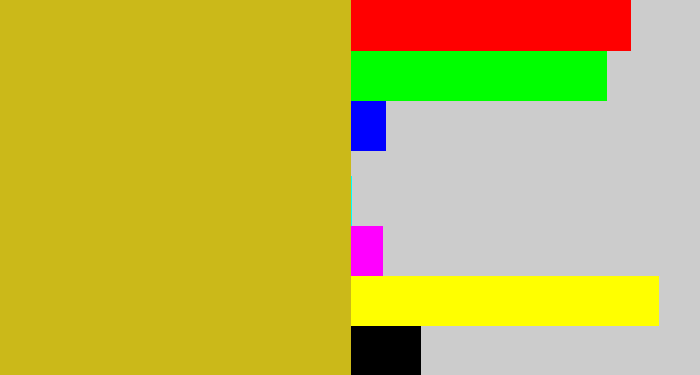 Hex color #cbb919 - puke yellow