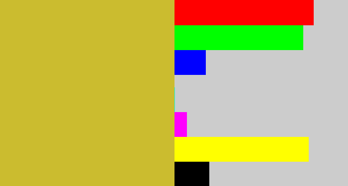 Hex color #cbbc2f - puke yellow