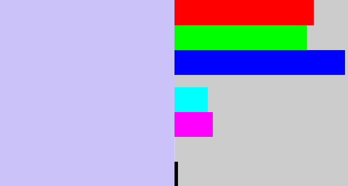 Hex color #cbc2fa - light periwinkle
