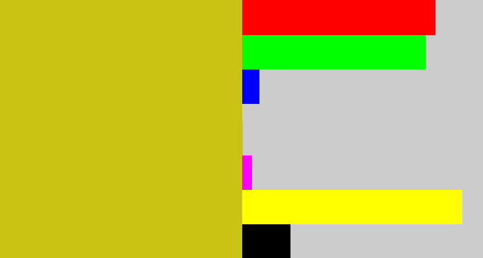 Hex color #cbc313 - vomit yellow