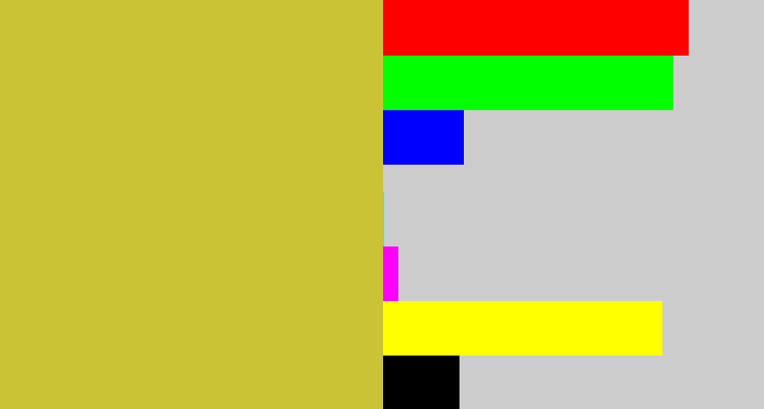 Hex color #cbc336 - sickly yellow