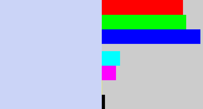 Hex color #cbd4f7 - light periwinkle