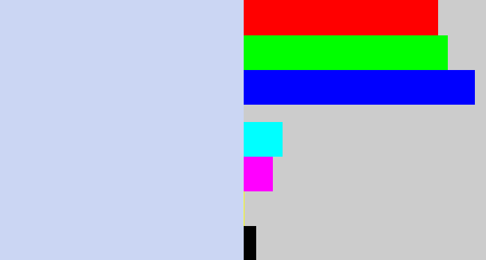 Hex color #cbd6f3 - light periwinkle