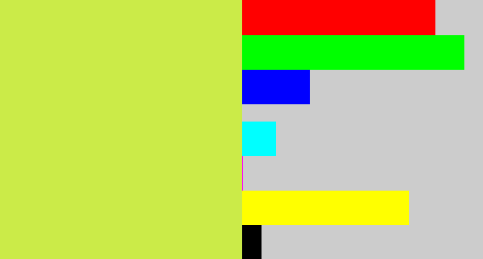 Hex color #cbeb48 - yellow/green