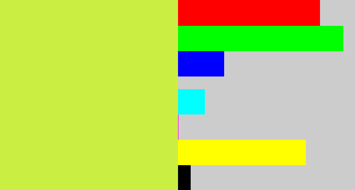 Hex color #cbee43 - yellow/green