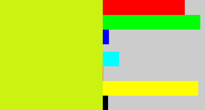 Hex color #cbf210 - greeny yellow
