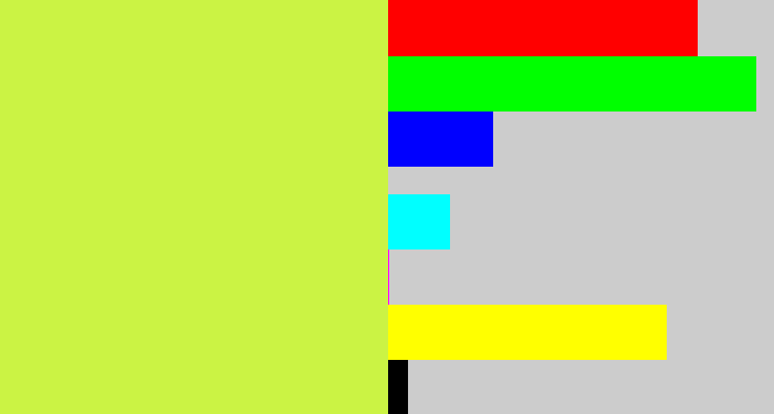 Hex color #cbf344 - yellow/green