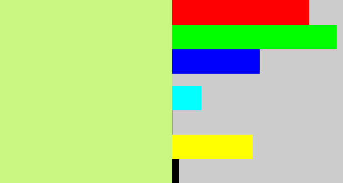 Hex color #cbf582 - light yellow green