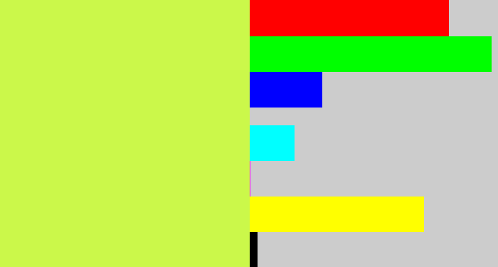 Hex color #cbf84a - yellow/green