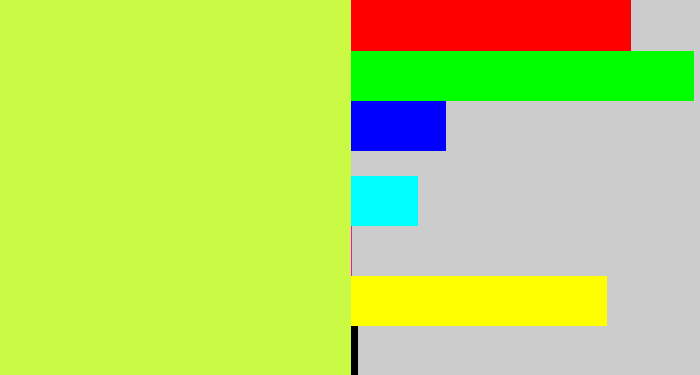 Hex color #cbfa44 - yellow/green