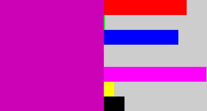 Hex color #cc02b7 - barney