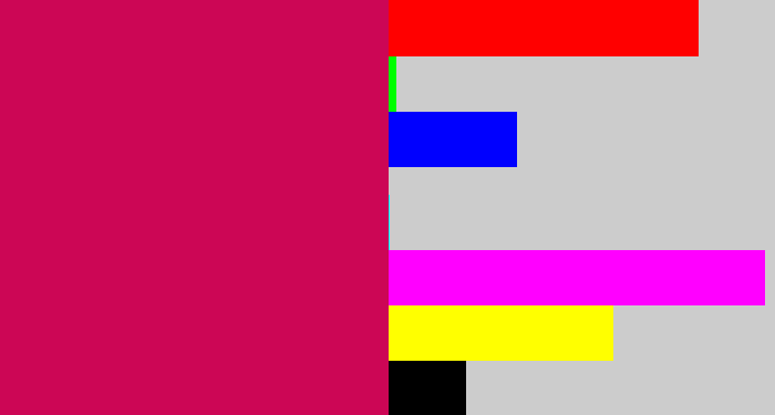 Hex color #cc0655 - deep pink