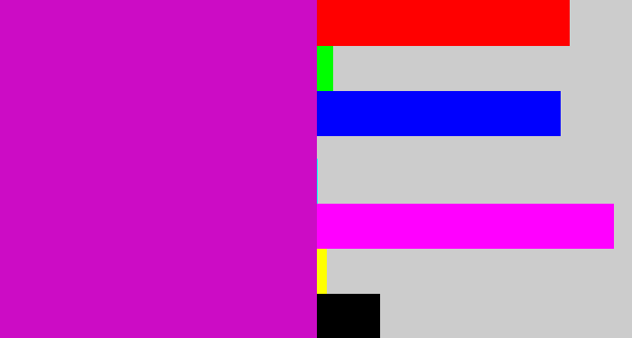 Hex color #cc0cc5 - purple/pink