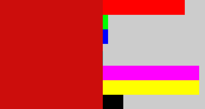 Hex color #cc0d0c - scarlet