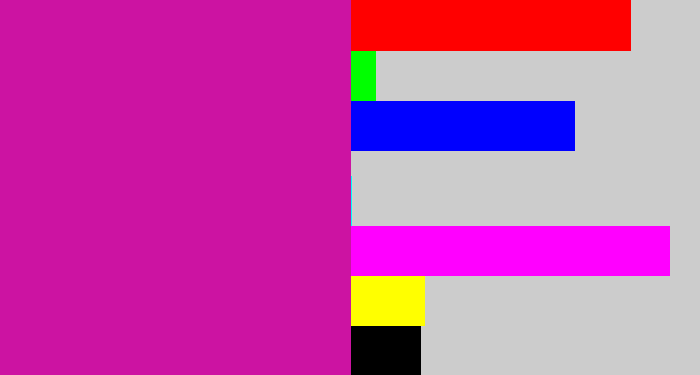 Hex color #cc13a2 - barney