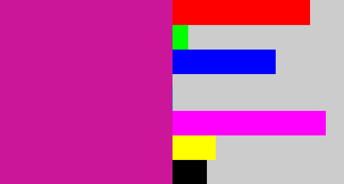 Hex color #cc1699 - magenta