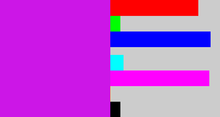 Hex color #cc16e7 - purple/pink