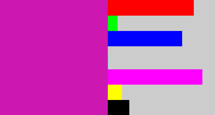 Hex color #cc18b1 - barney
