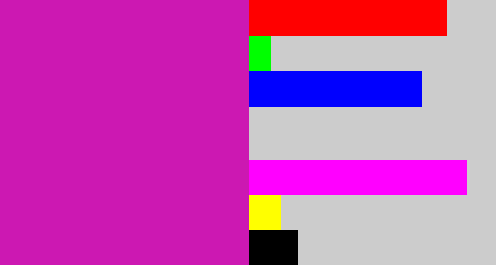 Hex color #cc18b2 - barney