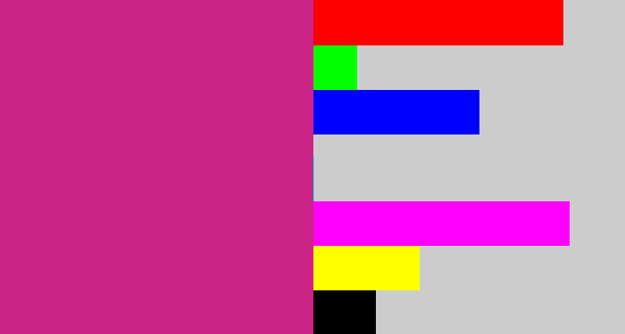 Hex color #cc2486 - darkish pink