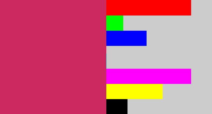 Hex color #cc2960 - dark pink