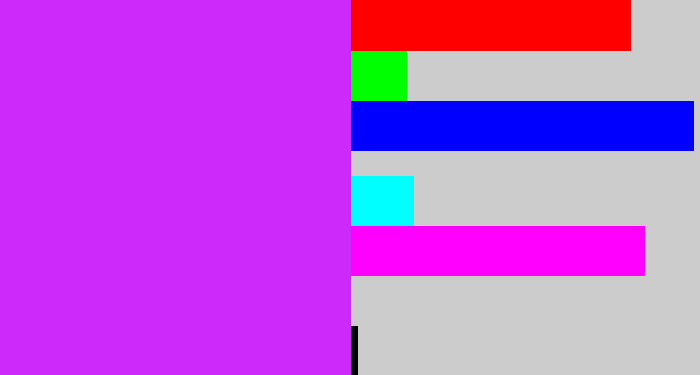 Hex color #cc29fa - neon purple