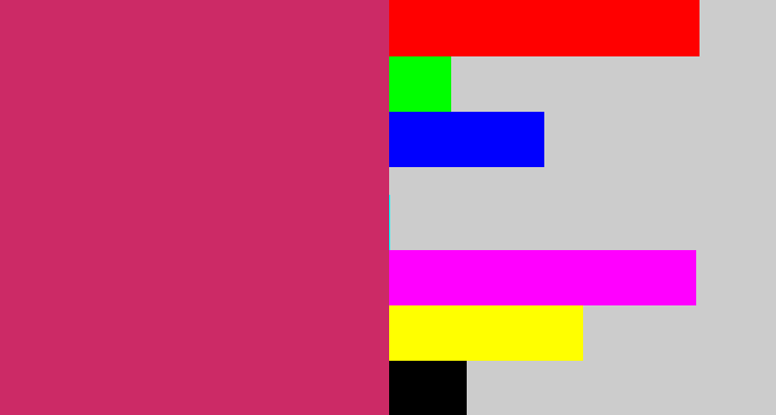Hex color #cc2a66 - dark pink