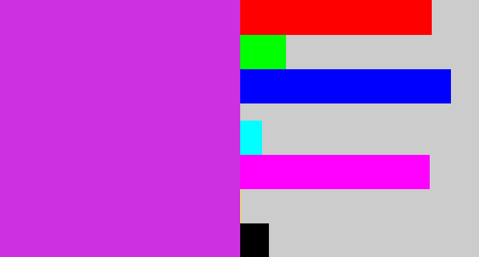 Hex color #cc30e0 - purple/pink