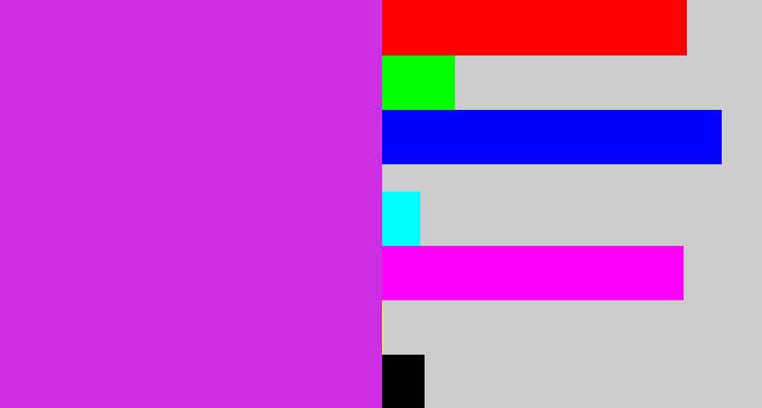 Hex color #cc30e2 - purple/pink