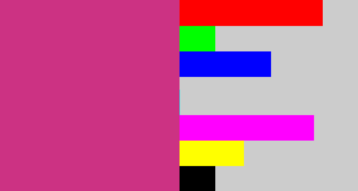 Hex color #cc3283 - darkish pink