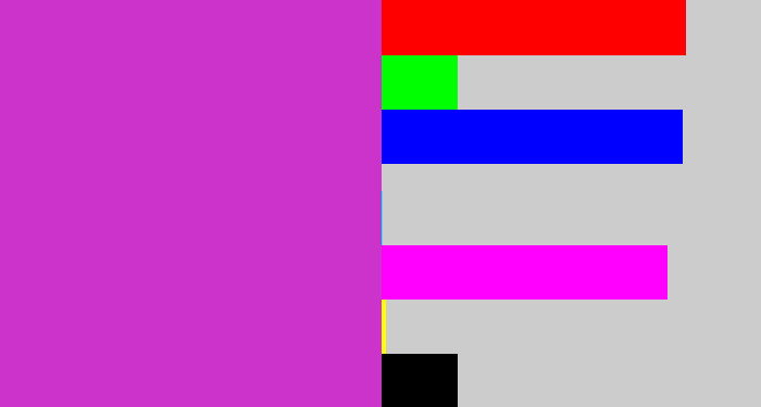 Hex color #cc33ca - purpley pink