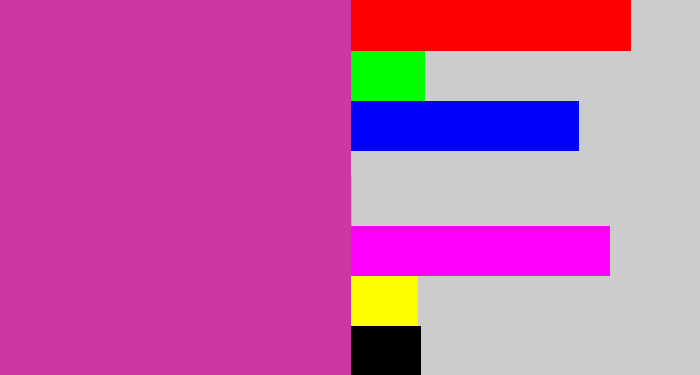 Hex color #cc36a5 - purpley pink