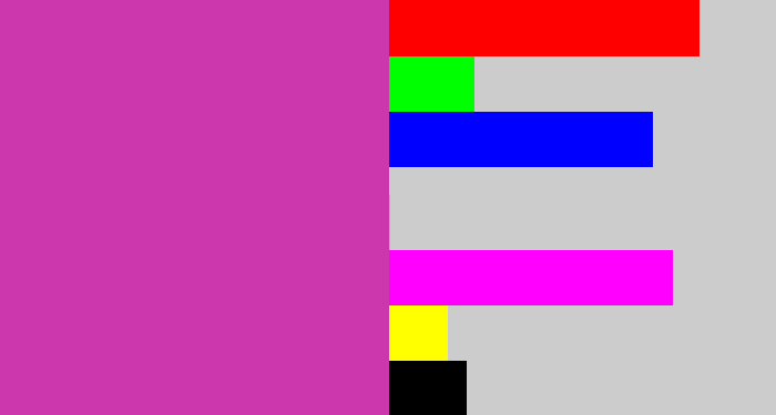 Hex color #cc37ad - purpley pink