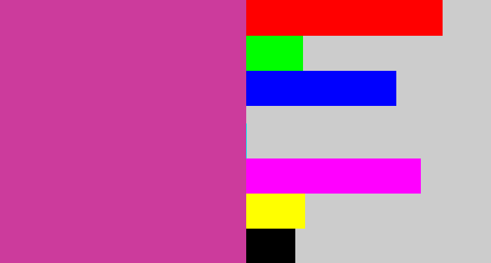 Hex color #cc3b9c - purpley pink