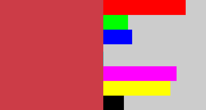 Hex color #cc3c47 - reddish