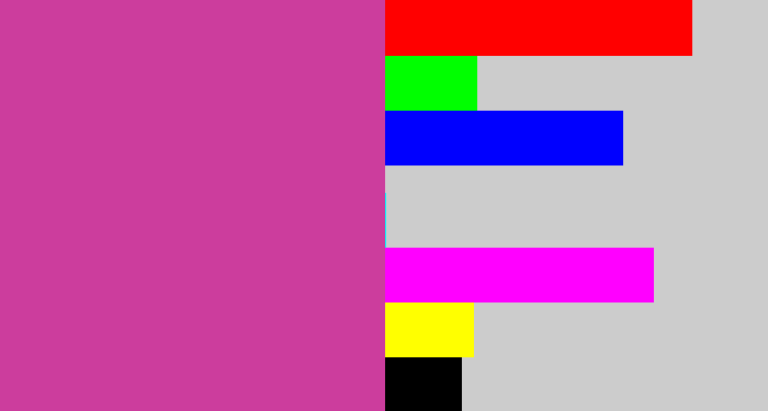 Hex color #cc3d9d - purpley pink
