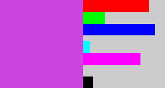 Hex color #cc44e0 - pinkish purple