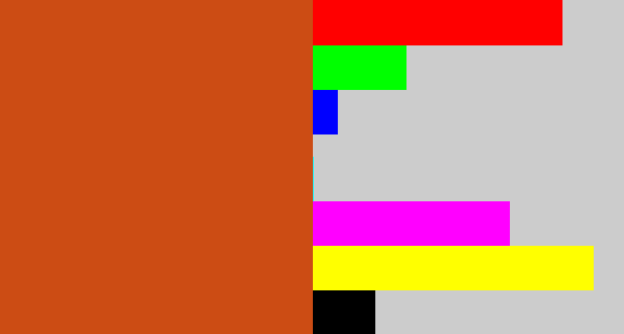 Hex color #cc4c14 - brick orange