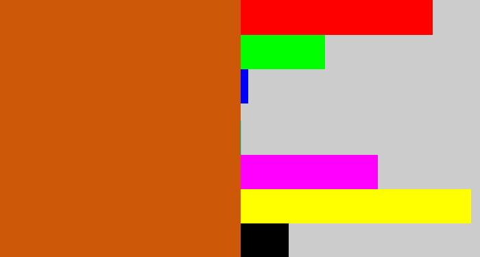 Hex color #cc5808 - rusty orange