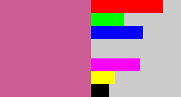 Hex color #cc5e95 - purplish pink