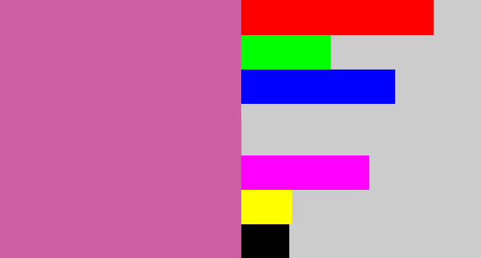 Hex color #cc5fa2 - purplish pink